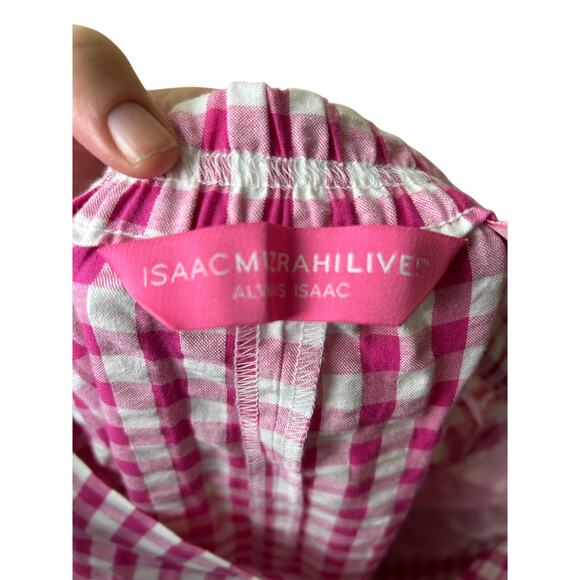 isaac‎ Mizrahi Pink/white Gingham A-line Skirt Sz 12 - Picture 5 of 8